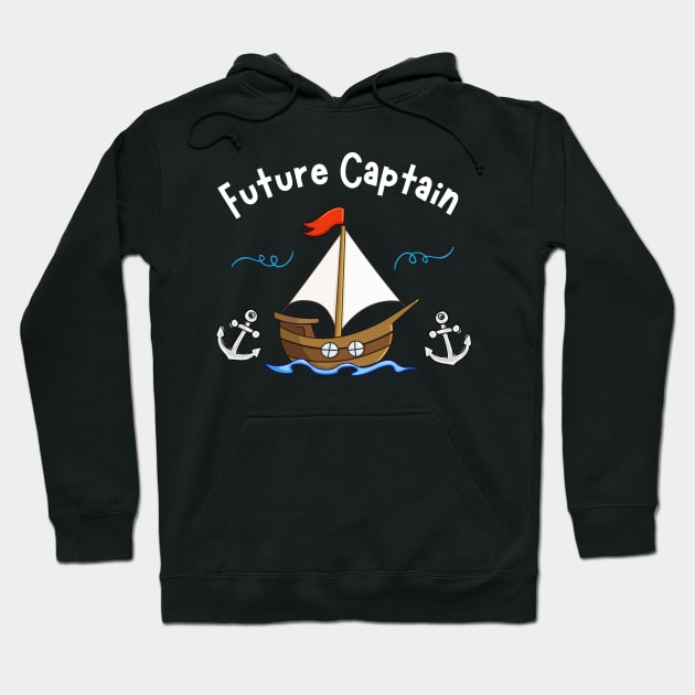 In Future To Be Captain Sailboat Sailing Sea Kids Hoodie by Foxxy Merch